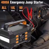 Jump Starter 12V 4 in 1 Starthilfe, Powerbank, LED Licht...